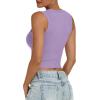imageANRABESS Womens Crop Tank Tops High Neck Sleeveless Ribbed Knit Slim Fit Shirts 2026 Summer Casual Basic Workout ClothesLight Purple