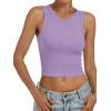 imageANRABESS Womens Crop Tank Tops High Neck Sleeveless Ribbed Knit Slim Fit Shirts 2026 Summer Casual Basic Workout ClothesLight Purple