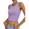 imageANRABESS Womens Crop Tank Tops High Neck Sleeveless Ribbed Knit Slim Fit Shirts 2026 Summer Casual Basic Workout ClothesLight Purple