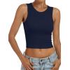 imageANRABESS Womens Crop Tank Tops High Neck Sleeveless Ribbed Knit Slim Fit Shirts 2026 Summer Casual Basic Workout ClothesNavy Blue