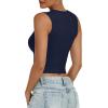 imageANRABESS Womens Crop Tank Tops High Neck Sleeveless Ribbed Knit Slim Fit Shirts 2026 Summer Casual Basic Workout ClothesNavy Blue