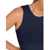 imageANRABESS Womens Crop Tank Tops High Neck Sleeveless Ribbed Knit Slim Fit Shirts 2026 Summer Casual Basic Workout ClothesNavy Blue