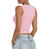 imageANRABESS Womens Crop Tank Tops High Neck Sleeveless Ribbed Knit Slim Fit Shirts 2026 Summer Casual Basic Workout ClothesPink