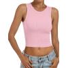 imageANRABESS Womens Crop Tank Tops High Neck Sleeveless Ribbed Knit Slim Fit Shirts 2026 Summer Casual Basic Workout ClothesPink