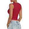 imageANRABESS Womens Crop Tank Tops High Neck Sleeveless Ribbed Knit Slim Fit Shirts 2026 Summer Casual Basic Workout ClothesRed