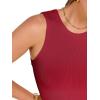 imageANRABESS Womens Crop Tank Tops High Neck Sleeveless Ribbed Knit Slim Fit Shirts 2026 Summer Casual Basic Workout ClothesRed