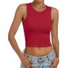 imageANRABESS Womens Crop Tank Tops High Neck Sleeveless Ribbed Knit Slim Fit Shirts 2026 Summer Casual Basic Workout ClothesRed