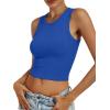 imageANRABESS Womens Crop Tank Tops High Neck Sleeveless Ribbed Knit Slim Fit Shirts 2026 Summer Casual Basic Workout ClothesRoyal Blue