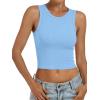 imageANRABESS Womens Crop Tank Tops High Neck Sleeveless Ribbed Knit Slim Fit Shirts 2026 Summer Casual Basic Workout ClothesSky Blue
