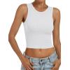 imageANRABESS Womens Crop Tank Tops High Neck Sleeveless Ribbed Knit Slim Fit Shirts 2026 Summer Casual Basic Workout ClothesWhite