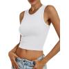 imageANRABESS Womens Crop Tank Tops High Neck Sleeveless Ribbed Knit Slim Fit Shirts 2026 Summer Casual Basic Workout ClothesWhite