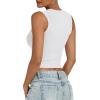 imageANRABESS Womens Crop Tank Tops High Neck Sleeveless Ribbed Knit Slim Fit Shirts 2026 Summer Casual Basic Workout ClothesWhite