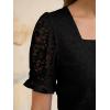 imageANRABESS Womens Dressy Casual Blouses 2026 Summer Work Shirts Lace Square Neck Puff Sleeve Tee Tops Spring Fashion ClothesBlack