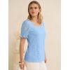 imageANRABESS Womens Dressy Casual Blouses 2026 Summer Work Shirts Lace Square Neck Puff Sleeve Tee Tops Spring Fashion ClothesLight Blue