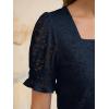 imageANRABESS Womens Dressy Casual Blouses 2026 Summer Work Shirts Lace Square Neck Puff Sleeve Tee Tops Spring Fashion ClothesNavy Blue