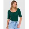 imageANRABESS Womens Half Sleeve Tops Summer Slim Fitted Henley Shirts 2026 Spring Basic Tees Dressy Casual Blouses Cute T ShirtForest Green