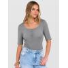imageANRABESS Womens Half Sleeve Tops Summer Slim Fitted Henley Shirts 2026 Spring Basic Tees Dressy Casual Blouses Cute T ShirtGrey