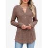 imageANRABESS Womens Henley Shirts Long Sleeve Tunic Tops 2025 Fall Fashion Outfits Ribbed Knit Sweaters Ladies Casual ClothesBrown