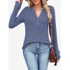 imageANRABESS Womens Henley Shirts Long Sleeve Tunic Tops 2025 Fall Fashion Outfits Ribbed Knit Sweaters Ladies Casual ClothesDark Blue