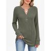 imageANRABESS Womens Henley Shirts Long Sleeve Tunic Tops 2025 Fall Fashion Outfits Ribbed Knit Sweaters Ladies Casual ClothesDeep Green