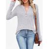 imageANRABESS Womens Henley Shirts Long Sleeve Tunic Tops 2025 Fall Fashion Outfits Ribbed Knit Sweaters Ladies Casual ClothesGrey