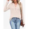 imageANRABESS Womens Henley Shirts Long Sleeve Tunic Tops 2025 Fall Fashion Outfits Ribbed Knit Sweaters Ladies Casual ClothesLight Khaki