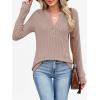 imageANRABESS Womens Henley Shirts Long Sleeve Tunic Tops 2025 Fall Fashion Outfits Ribbed Knit Sweaters Ladies Casual ClothesTan
