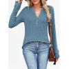 imageANRABESS Womens Henley Shirts Long Sleeve Tunic Tops 2025 Fall Fashion Outfits Ribbed Knit Sweaters Ladies Casual ClothesTeal