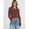 imageANRABESS Womens Long Sleeve Shirts Crew Neck Fitted Knit Casual TShirt Going Out Tops Basic Tees Fall Fashion Outfits 2025Dark Drown