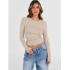 imageANRABESS Womens Long Sleeve Shirts Crew Neck Fitted Knit Casual TShirt Going Out Tops Basic Tees Fall Fashion Outfits 2025Khaki