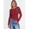 imageANRABESS Womens Long Sleeve Shirts Crew Neck Fitted Knit Casual TShirt Going Out Tops Basic Tees Fall Fashion Outfits 2025Red