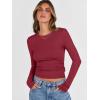 imageANRABESS Womens Long Sleeve Shirts Crew Neck Fitted Knit Casual TShirt Going Out Tops Basic Tees Fall Fashion Outfits 2025Red