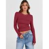 imageANRABESS Womens Long Sleeve Shirts Crew Neck Fitted Knit Casual TShirt Going Out Tops Basic Tees Fall Fashion Outfits 2025Red