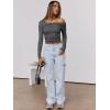 imageANRABESS Womens One Off Shoulder Shirts Long Sleeve Slim Fitted Going Out Crop Tops 2025 Fall Outfits Y2K ClothesDeep Grey