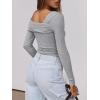 imageANRABESS Womens One Off Shoulder Shirts Long Sleeve Slim Fitted Going Out Crop Tops 2025 Fall Outfits Y2K ClothesGrey