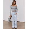 imageANRABESS Womens One Off Shoulder Shirts Long Sleeve Slim Fitted Going Out Crop Tops 2025 Fall Outfits Y2K ClothesGrey