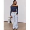 imageANRABESS Womens One Off Shoulder Shirts Long Sleeve Slim Fitted Going Out Crop Tops 2025 Fall Outfits Y2K ClothesNavy Blue