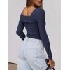 imageANRABESS Womens One Off Shoulder Shirts Long Sleeve Slim Fitted Going Out Crop Tops 2025 Fall Outfits Y2K ClothesNavy Blue