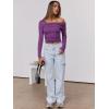 imageANRABESS Womens One Off Shoulder Shirts Long Sleeve Slim Fitted Going Out Crop Tops 2025 Fall Outfits Y2K ClothesPurple