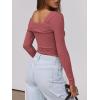 imageANRABESS Womens One Off Shoulder Shirts Long Sleeve Slim Fitted Going Out Crop Tops 2025 Fall Outfits Y2K ClothesRed