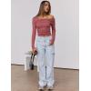 imageANRABESS Womens One Off Shoulder Shirts Long Sleeve Slim Fitted Going Out Crop Tops 2025 Fall Outfits Y2K ClothesRed