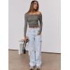 imageANRABESS Womens One Off Shoulder Shirts Long Sleeve Slim Fitted Going Out Crop Tops 2025 Fall Outfits Y2K ClothesSilver