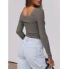 imageANRABESS Womens One Off Shoulder Shirts Long Sleeve Slim Fitted Going Out Crop Tops 2025 Fall Outfits Y2K ClothesSilver