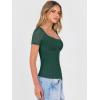 imageANRABESS Womens Short Sleeve Shirts Scoop Neck Lace Going Out Tops Slim Fit Rib Knit Casual Tee 2026 Summer Fashion OutfitsDeep Green