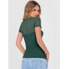 imageANRABESS Womens Short Sleeve Shirts Scoop Neck Lace Going Out Tops Slim Fit Rib Knit Casual Tee 2026 Summer Fashion OutfitsDeep Green