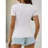 imageANRABESS Womens Short Sleeve Tops Built in Bra Summer T Shirts Scoop Neck Ribbed Knit Fitted Basic Tee Casual Going Out TopWhite