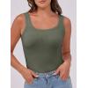 imageANRABESS Womens Sleeveless Scoop Neck Tank Top Ribbed Fitted Summer Basic Slim Cute Tops 2026Army Green