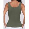 imageANRABESS Womens Sleeveless Scoop Neck Tank Top Ribbed Fitted Summer Basic Slim Cute Tops 2026Army Green