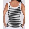 imageANRABESS Womens Sleeveless Scoop Neck Tank Top Ribbed Fitted Summer Basic Slim Cute Tops 2026Black White