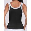 imageANRABESS Womens Sleeveless Scoop Neck Tank Top Ribbed Fitted Summer Basic Slim Cute Tops 2026Color Block Black